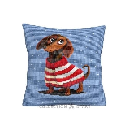 Cushion - Striped Dachshund