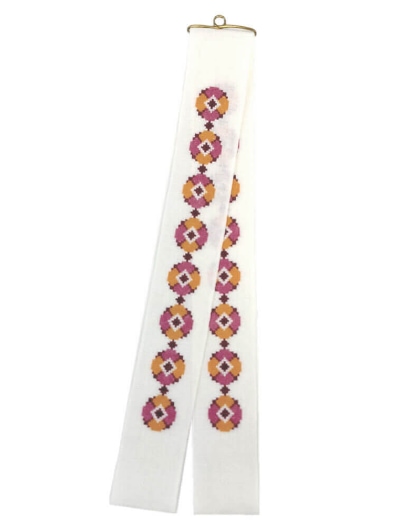 Band with flowers – red-orange
