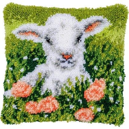 Cushion - Lamb among flowers