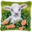 Cushion - Lamb among flowers