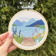 Blooming blue lake