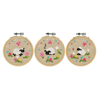 Miniature Sheep in the meadow - set of 3