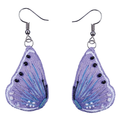 Earrings - Purple Butterflies