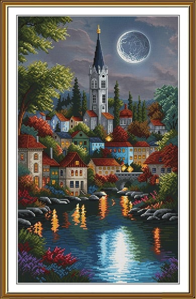Moonlight cityscape