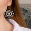 Circle Earrings - Black and White Ornament