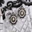 Circle Earrings - Black and White Ornament
