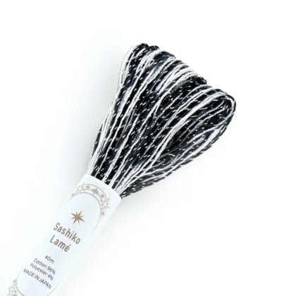 Sashiko Lamé Thread - Multicolor Black White