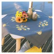 Tablecloth - Robins and yellow flowers
