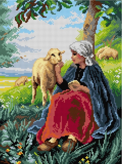 Shepherdess and Sheep (Georges Francois Paul Laugee)