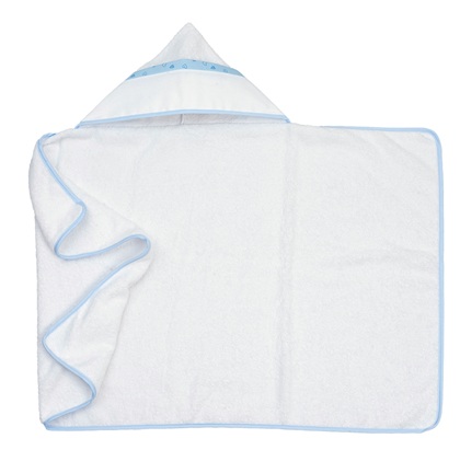 Triangle Blue Bathrobe - Little Hearts - Blue sky