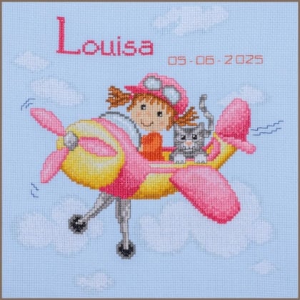 Airplane with girl and cat