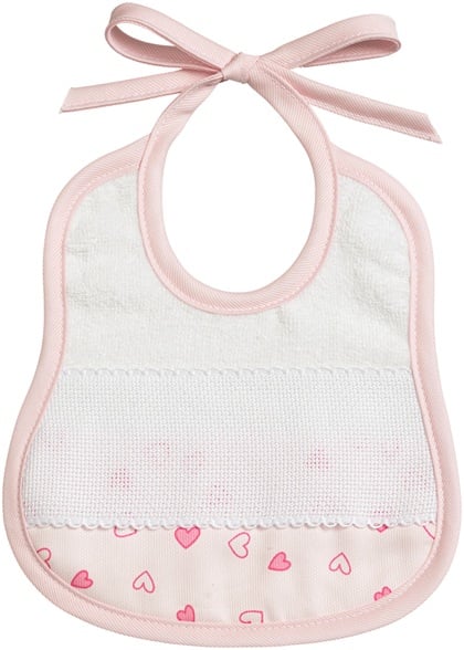 Baby Bib - Little Hearts - Pink