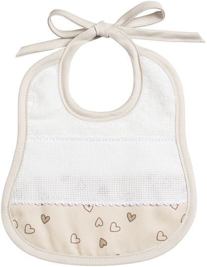 Baby Bib - Little Hearts - Dove-grey