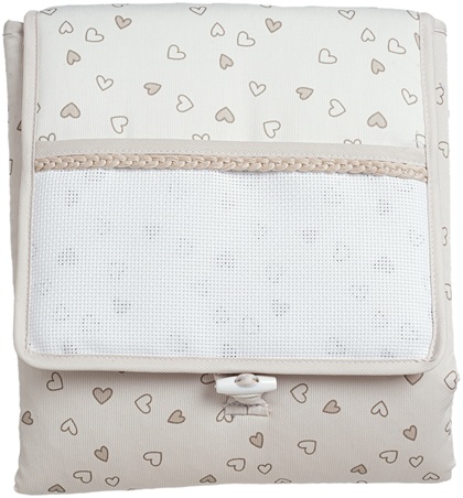 Portable changing mat - Little Hearts - Dove-grey