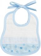 Baby Bib - Little Hearts - Sky blue