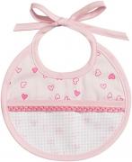 Round Bib - Little Hearts - Pink