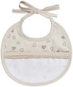 Round Bib - Little Hearts - Dove-grey