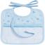 Baby Bib with Soother Holder - Little Hearts - Blue sky