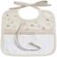 Baby Bib with Soother Holder - Little Hearts - Dove-grey