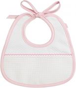Oval Baby Bib - Little Hearts - Pink