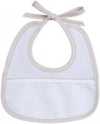 Oval Baby Bib - Little Hearts - Dove-grey
