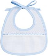 Oval Baby Bib - Little Hearts - Blue sky