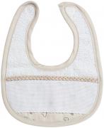 Terrycloth Baby Bib - Little hearts - Dove-grey