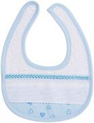 Terrycloth Baby Bib - Little hearts - Sky blue