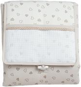 Portable changing mat - Little Hearts - Dove-grey