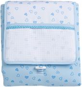 Portable changing mat - Little Hearts - Blue sky