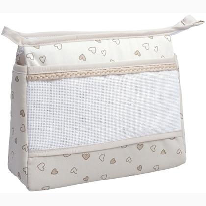 Pouch - Little Hearts - Dove-grey