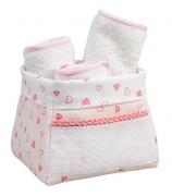 Toiletry pouch basket - Little Hearts - Pink