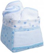 Toiletry pouch basket - Little Hearts - Blue sky