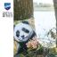 Cushion - Panda with flowers