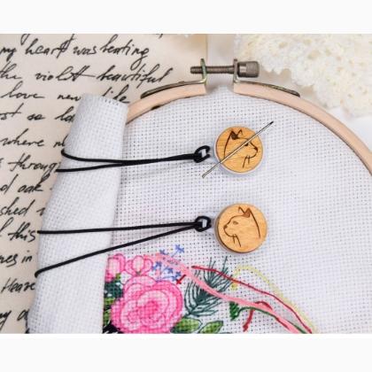 Wooden Keepers for Cross Stitch - Cats