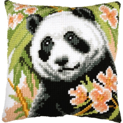 Cushion - Panda with flowers