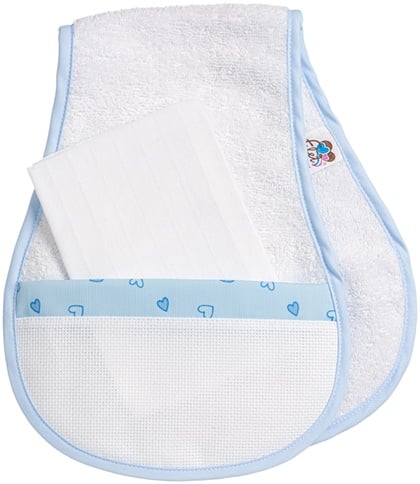 Shoulder Burping cloth - Little hearts - Blue sky