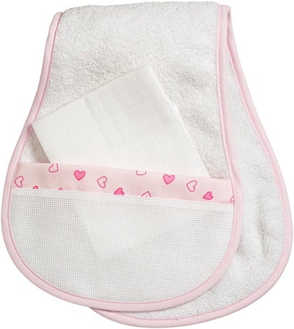 Shoulder Burping cloth - Little hearts - Pink