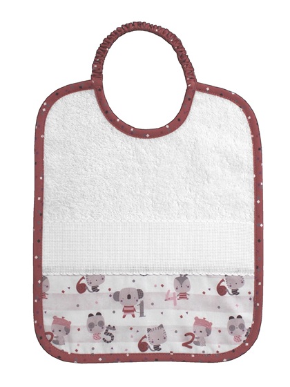 Terrycloth Bib - Animals and numbers