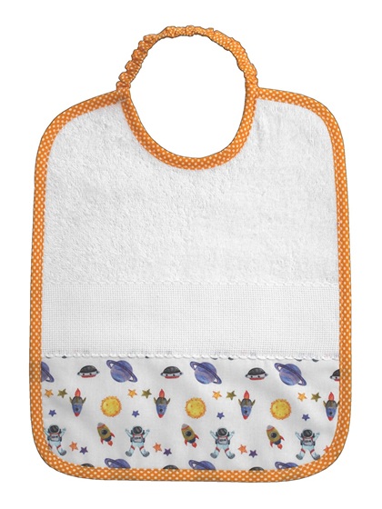 Terrycloth Bib - Missiles, planets and astronauts