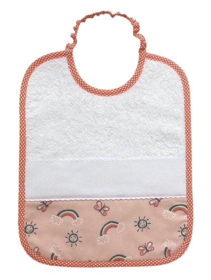 Terrycloth Bib - Sun, rainbows and butterflies