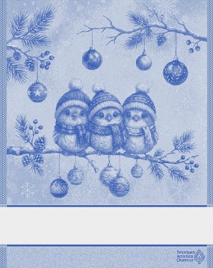 Kitchen towel - Cinguettio - Blue Lurex