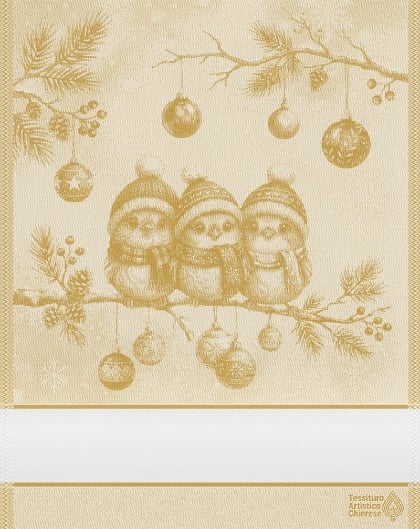 Kitchen towel - Cinguettio - Gold Lurex