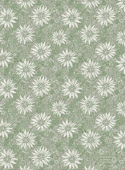 Kitchen towel - Daisy Garden - Green-Ecru - NO Aida
