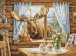 Unexpected Cabin Guest - Needlepoint
