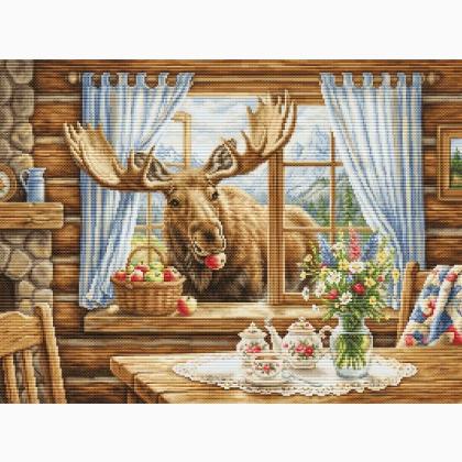 Unexpected Cabin Guest - Needlepoint