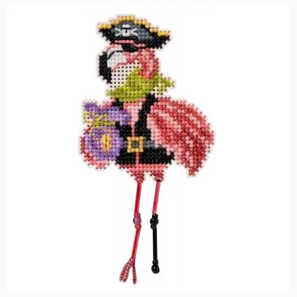 Seasonal Ornament: Pirate Flamingo