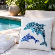 Cushion - Dolphin with calf