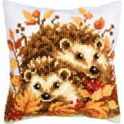 Cushion - Hedgehogs in autumn