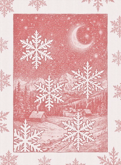 Kitchen towel - Silenzio - Red - NO Aida